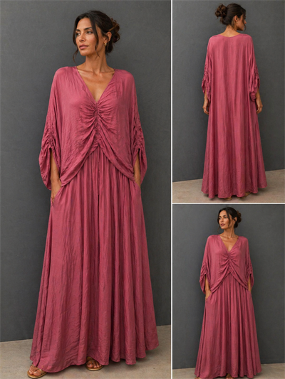 İtalyan Batik Desen İpek Elbise 2601XA31 - 22180