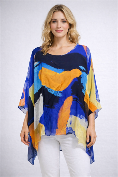 İtalyan Batik Desenli İpek Bluz 250311520 -1688/D