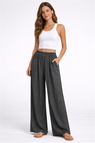 İtalyan Beli Lastikli Tencel Pantolon