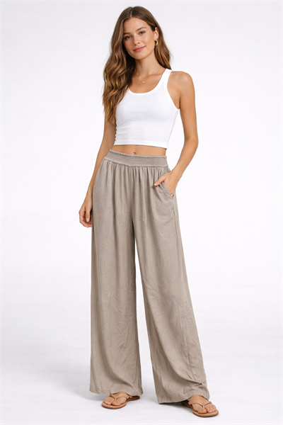 İtalyan Beli Lastikli Tencel Pantolon