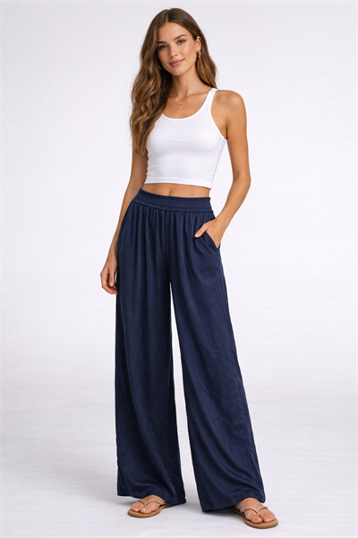 İtalyan Beli Lastikli Tencel Pantolon