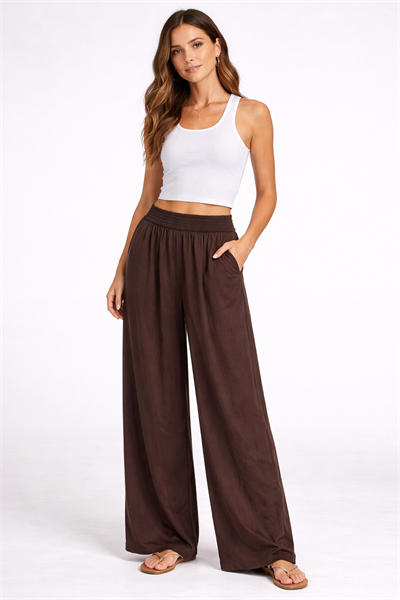İtalyan Beli Lastikli Tencel Pantolon