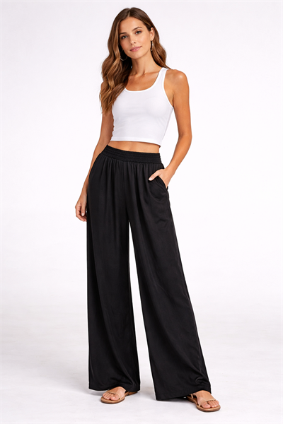 İtalyan Beli Lastikli Tencel Pantolon