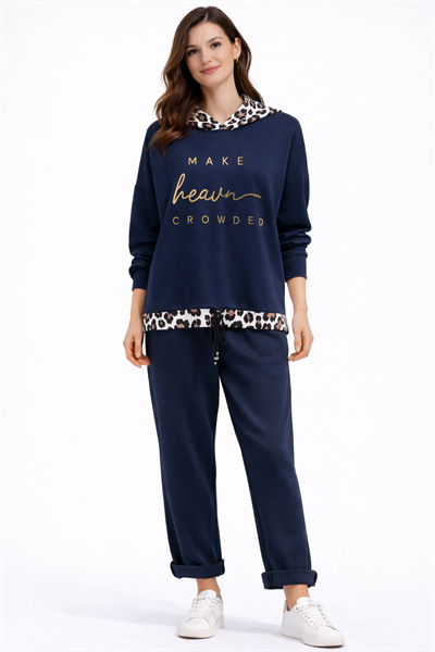 İtalyan Desenli Leopar Kapuşonlu Takım 2510AB22 - 15409 + 15427