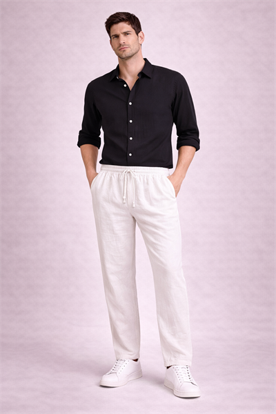 İtalyan Erkek Keten Pantolon 25031017 - 8335