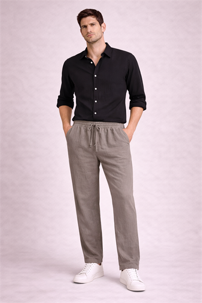İtalyan Erkek Keten Pantolon 25031017 - 8335