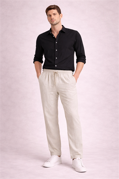 İtalyan Erkek Keten Pantolon 25031017 - 8335