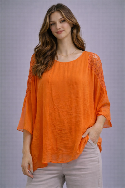 İtalyan İpek Bluz Kolu Pullu