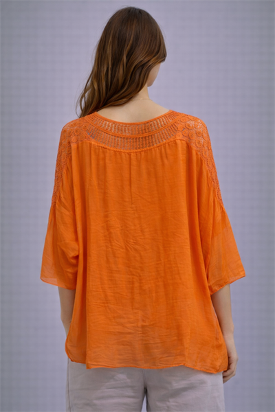 İtalyan İpek Bluz Kolu Pullu