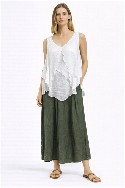 İtalyan Kat Kat Keten Bluz 2601XA17 -E-14930