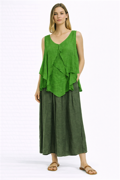 İtalyan Kat Kat Keten Bluz 2601XA17 -E-14930