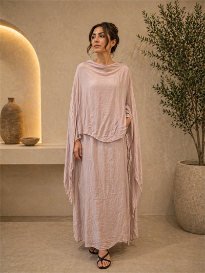 İtalyan Katlı İpek Elbise 2601XA32 - 22881