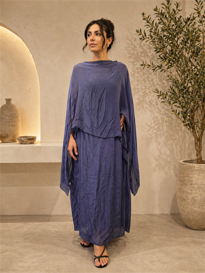 İtalyan Katlı İpek Elbise 2601XA32 - 22881