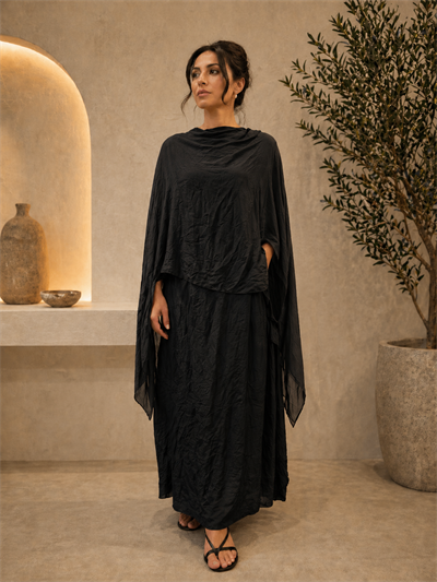 İtalyan Katlı İpek Elbise 2601XA32 - 22881