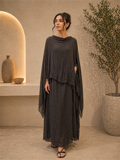 İtalyan Katlı İpek Elbise 2601XA32 - 22881