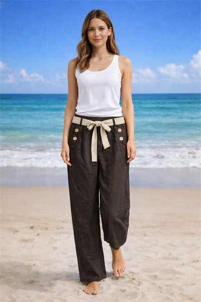 İtalyan Kemerli Cebi Düğmeli Pantolon 2601XA20 - 9846