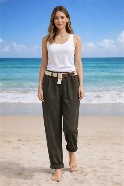 İtalyan Kemerli Modal Pantolon 2601XA12 - 26010