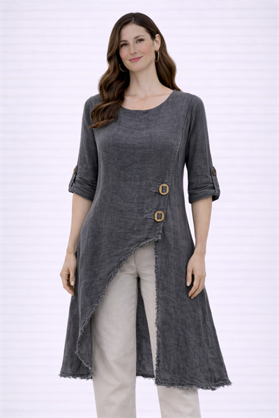 İtalyan Keten Elbise 25011323 - 1271