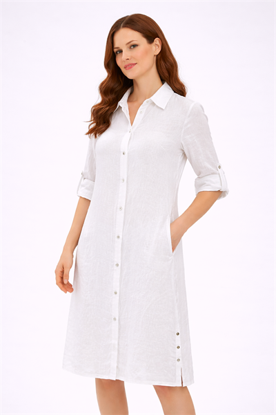 İtalyan Keten Gömlek Elbise 240216526