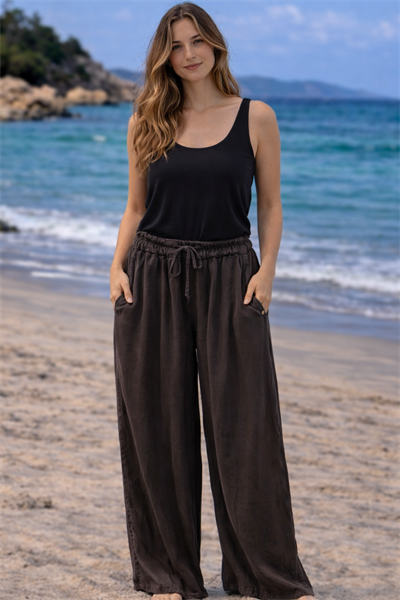 İtalyan Önü Bağlamalı Tencel Pantolon 2601XA17 - 2401