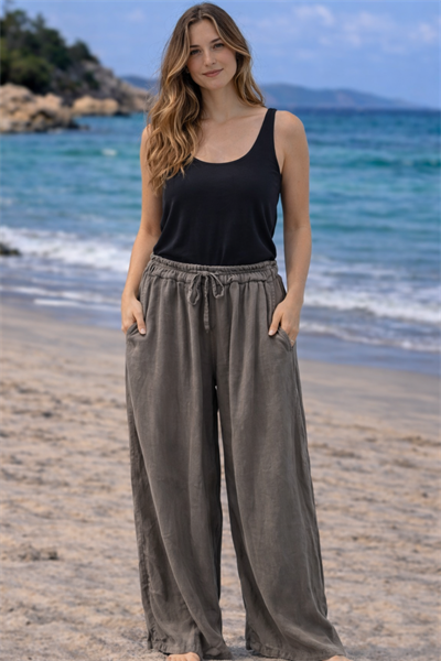 İtalyan Önü Bağlamalı Tencel Pantolon 2601XA17 - 2401