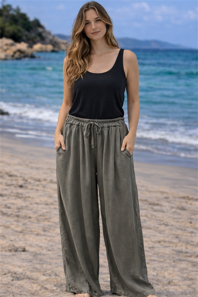 İtalyan Önü Bağlamalı Tencel Pantolon 2601XA17 - 2401