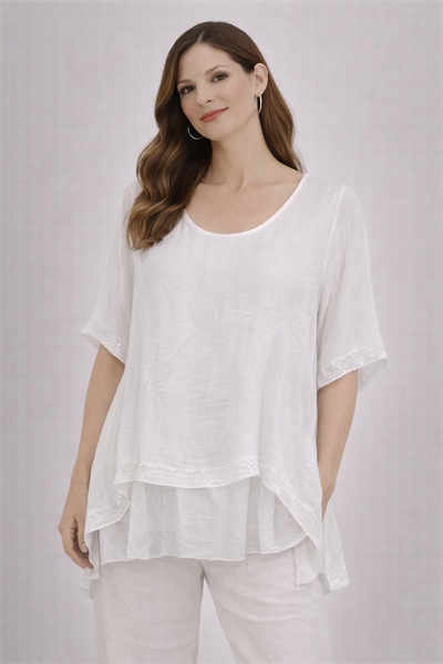 İtalyan Payetli İpek Bluz 250111820 - 7155