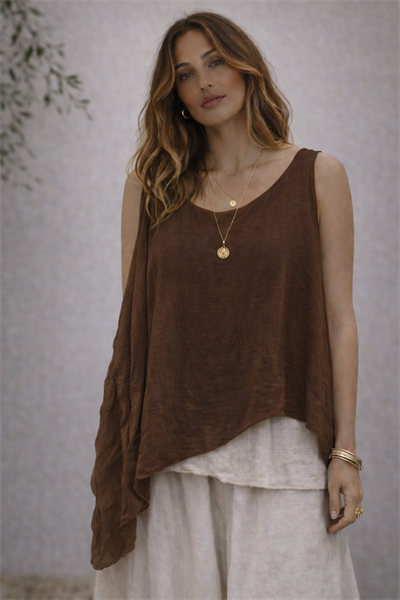 İtalyan Pullu Askılı Sıfır Kol Bluz 2601XA15 - 7161