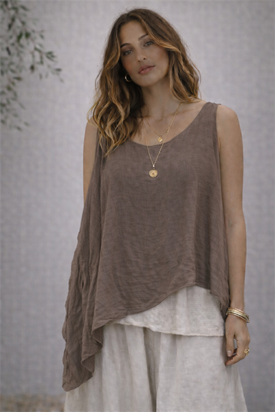 İtalyan Pullu Askılı Sıfır Kol Bluz 2601XA15 - 7161