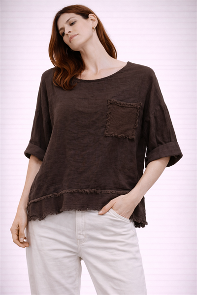 İtalyan Püsküllü Keten Tunik 250310518 - 2130A