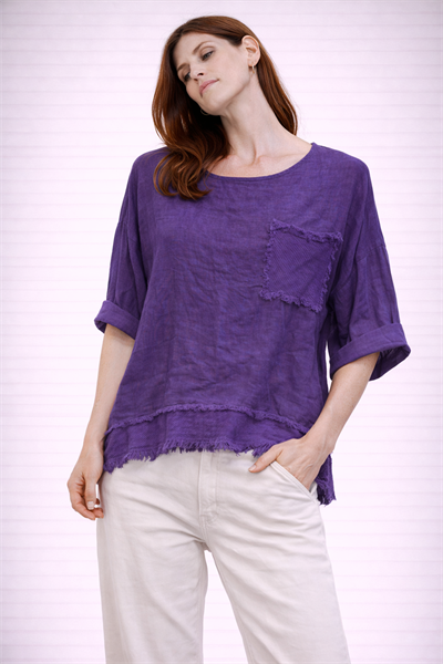 İtalyan Püsküllü Keten Tunik 250310518 - 2130A