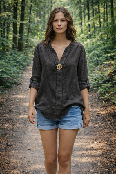 İtalyan Sarı Düğmeli Bluz 2601XA14 - 19209