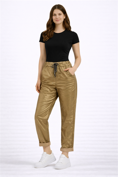 İtalyan Suni Deri Pantolon 24087212 - 8115 GOLD/SILVER