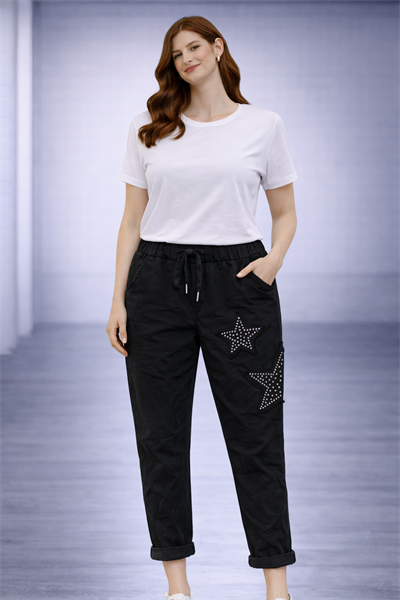 İtalyan Yıldız Yamalı Pantolon 25088514 - 8618Q78