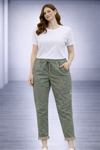 İtalyan Yıldız Yamalı Pantolon 25088514 - 8618Q78