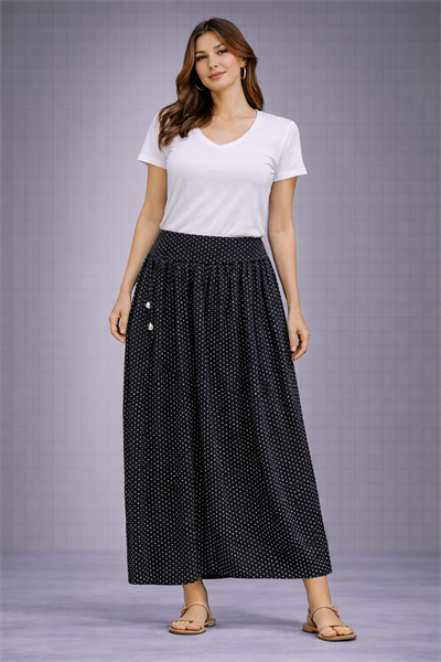 Puantiye Desenli Penye Şalvar