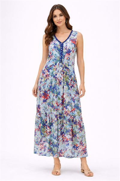 Yerli Ponponlu Askılı Elbise