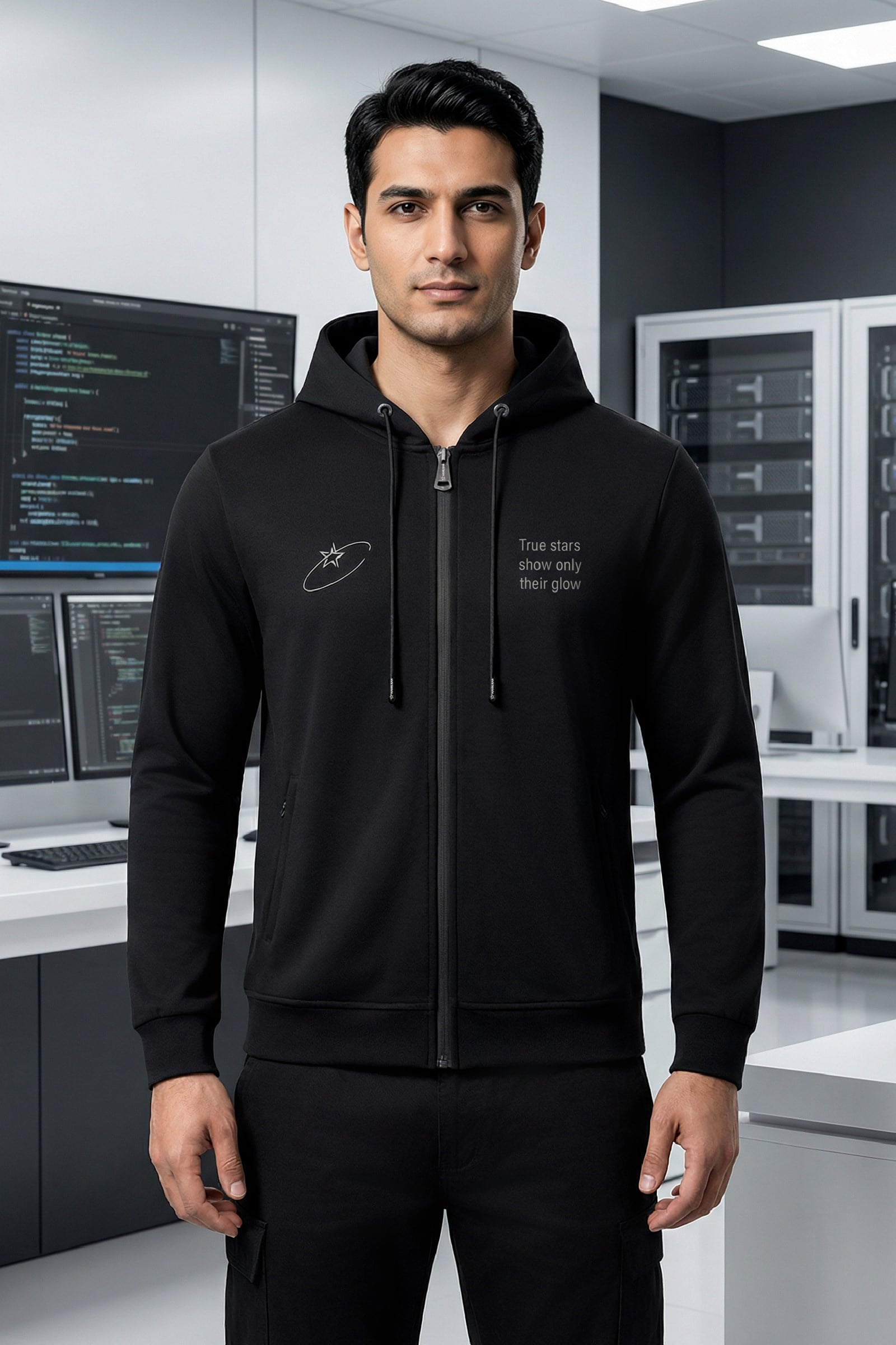 HAVELSAN FERMUARLI KAPÜŞONLU SİYAH SWEATSHIRT