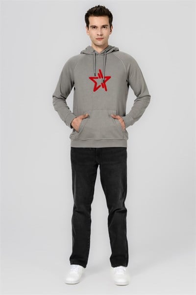 HAVELSAN KABARTMA AMBLEMLİ GRI KAPÜŞONLU SWEATSHIRT