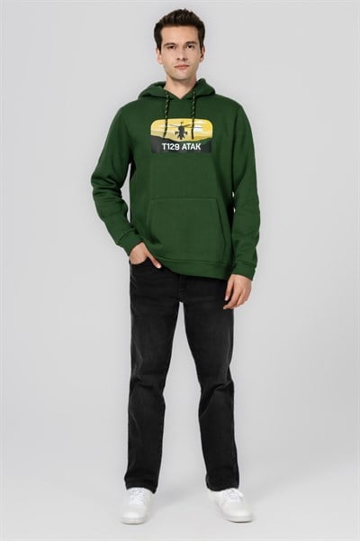 TUSAŞ ATAK KAPÜŞONLU HAKİ SWEATSHIRT