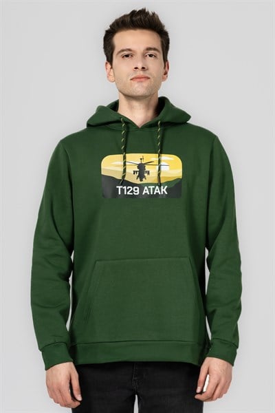 TUSAŞ ATAK KAPÜŞONLU HAKİ SWEATSHIRT