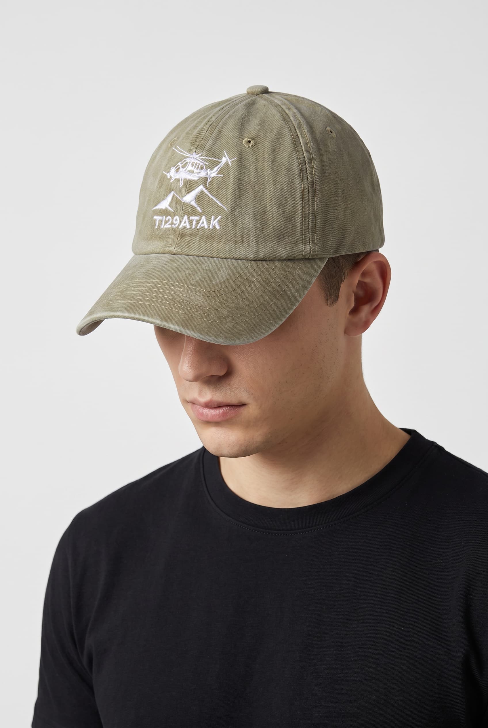 TUSAŞ ATAK VINTAGE %100 PAMUKLU HAKİ KEP ŞAPKA