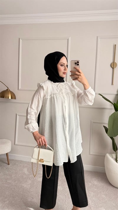 Fırfır Detaylı Yazlık Tunik