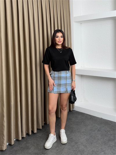 Bisiklet Yaka Modal Kumaş Basic Tshirt Siyah