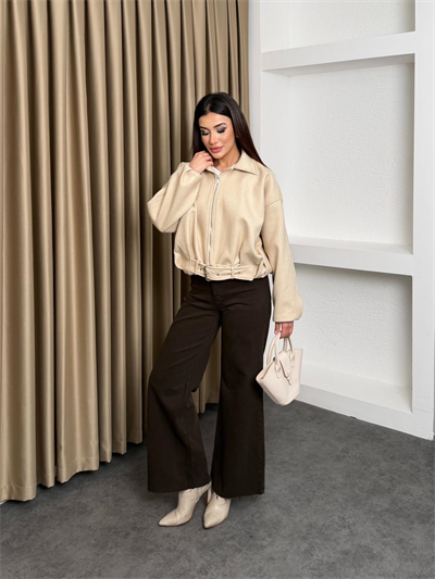 Kaşe Bomber Ceket Bej