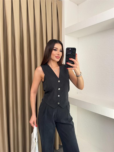 Ms Model Tensel Kumaş Takım Siyah