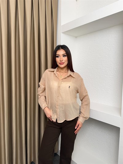 Muadil Keten Gömlek Bej