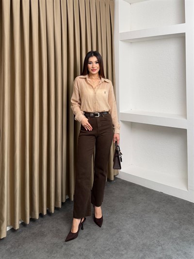 Muadil Keten Gömlek Bej