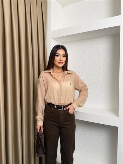 Muadil Keten Gömlek Bej