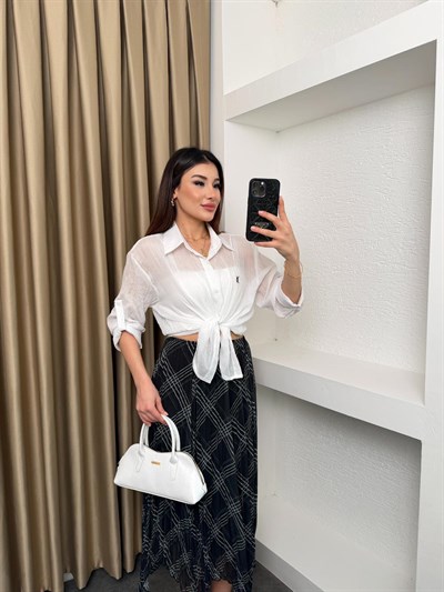 Muadil Keten Gömlek Beyaz